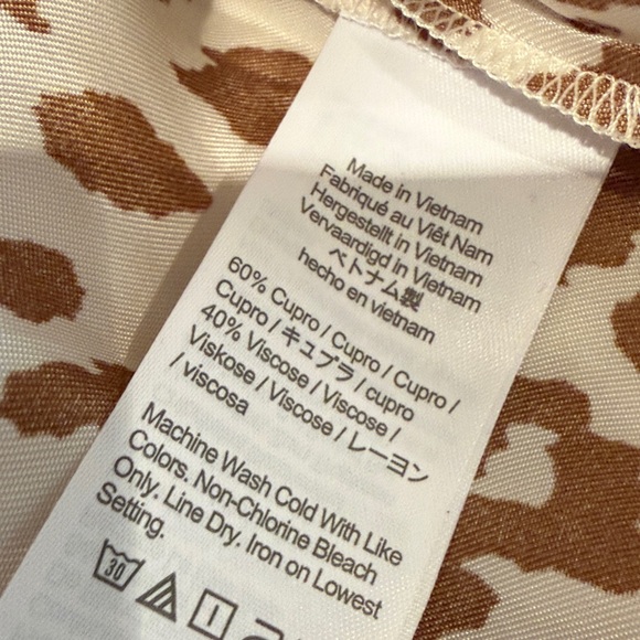 J CREW TIE-WAIST SHIRTDRESS BROWN CREAM LEOPARD PRINT LONG SILHOUETTE SIZE 8 - Picture 14 of 14